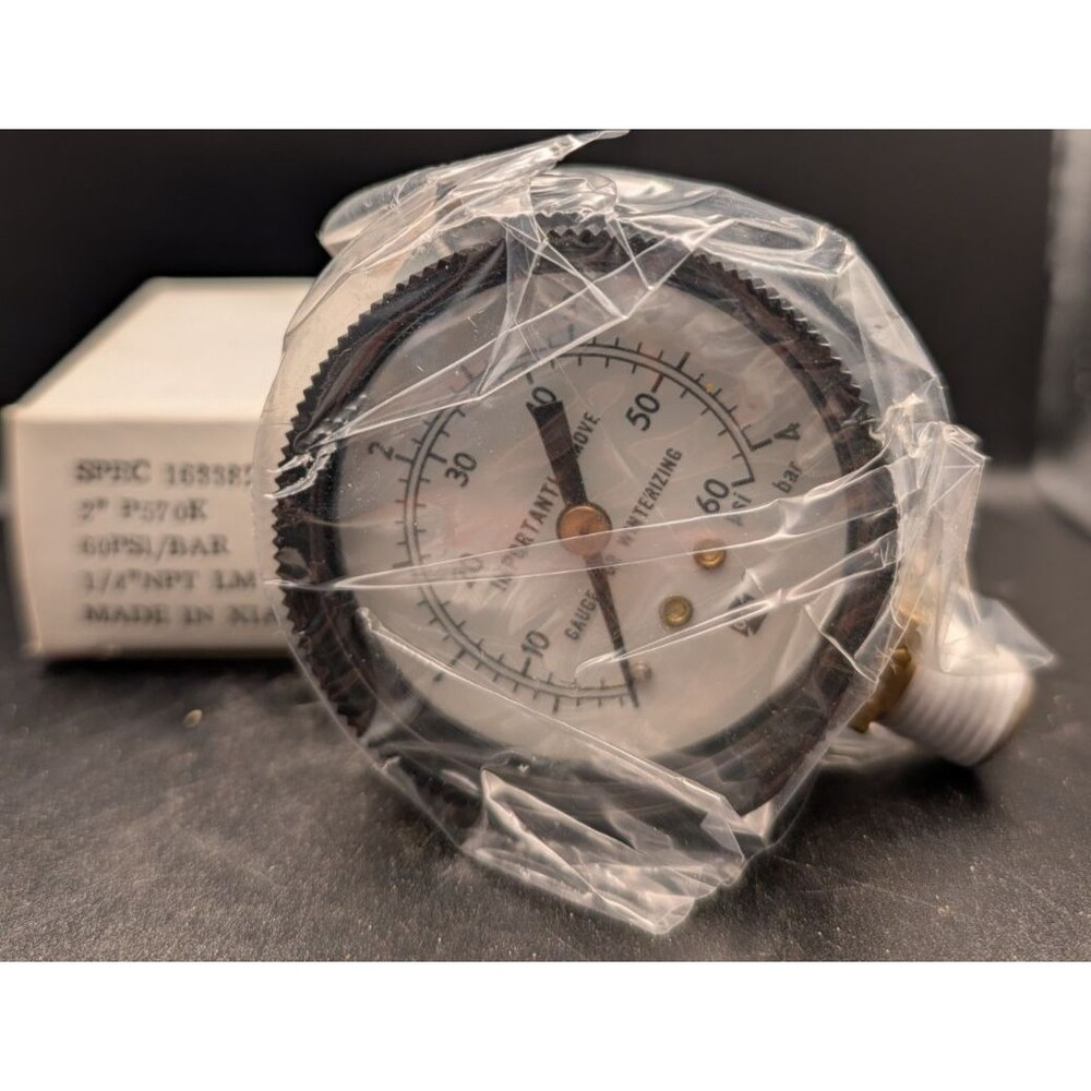 2" Pressure Gauge 0–60 PSI 1/4" NPT LM NOS Dual Scale w/ Box Industrial